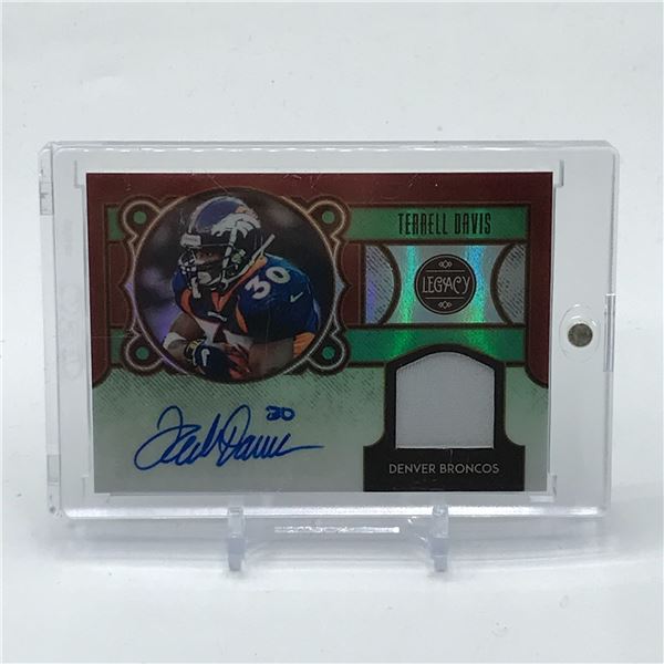 2020 PANINI LEGACY FOOTBALL TERRELL DAVIS SIGNED PATCH TRADING CARD 05/10