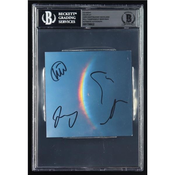 COLDPLAY SIGNED CD INSERT - BECKETT ENCAPSULATED