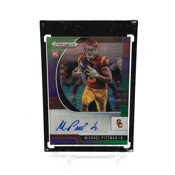 2020 PANINI PRIZM DRAFT PICKS MICHAEL PITTMAN JR SIGNED ROOKIE TRADING CARD 184/199