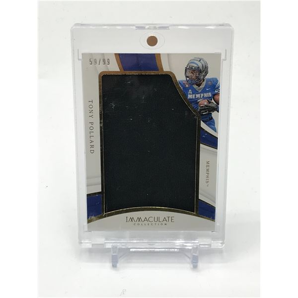 2019 PANINI IMMACULATE COLLECTION COLLEGIATE TONY POLLARD PATCH TRADING CARD 59/99