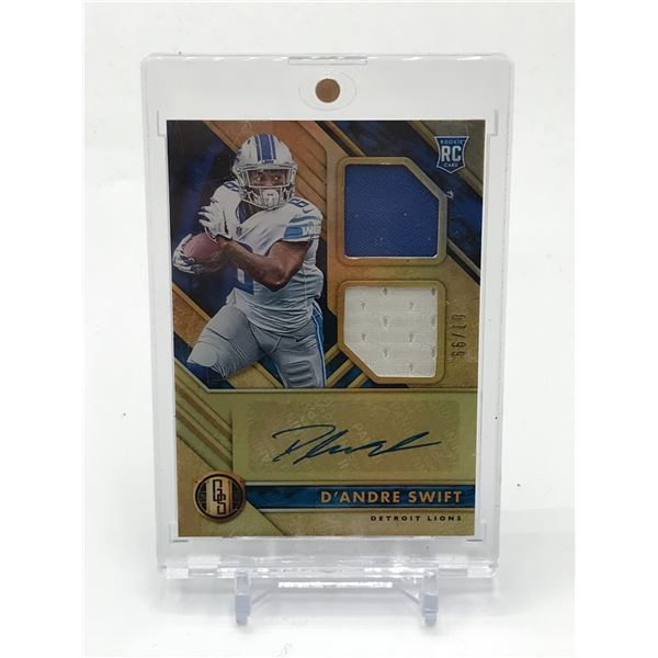2020 PANINI GOLD STANDARD FOOTBALL D'ANDRE SWIFT SIGNED ROOKIE PATCH TRADING CARD 07/99