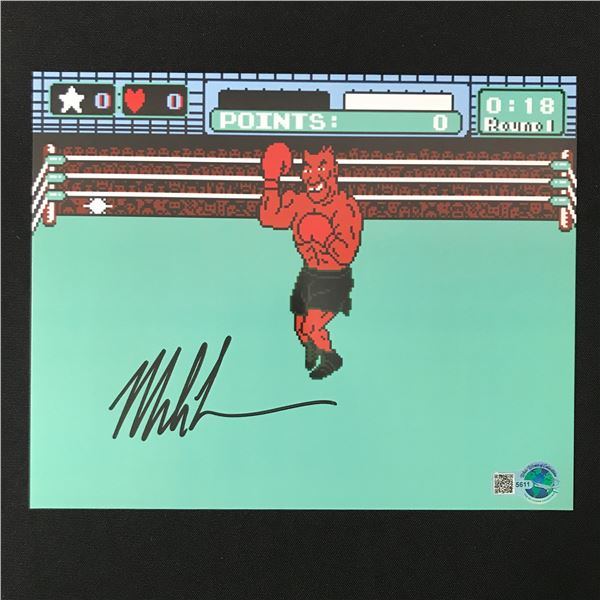 MIKE TYSON SIGNED PUNCH OUT 8X10 - WWOC COA