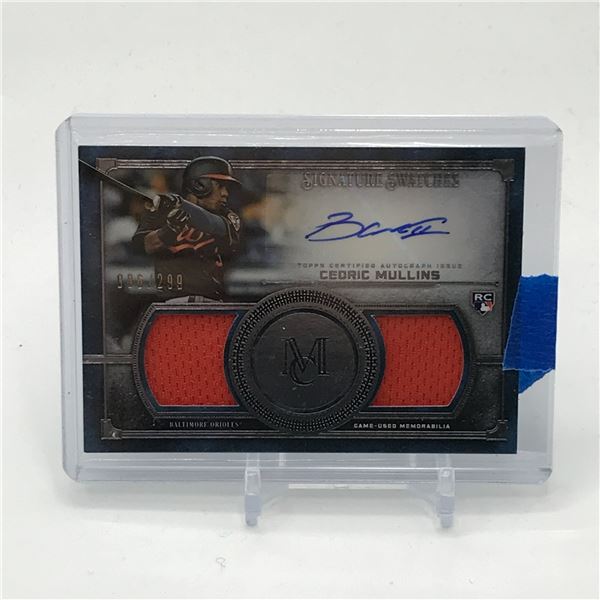 2019 TOPPS CEDRIC MULLINS SIGNED PATCH ROOKIE TRADING CARD 086/299