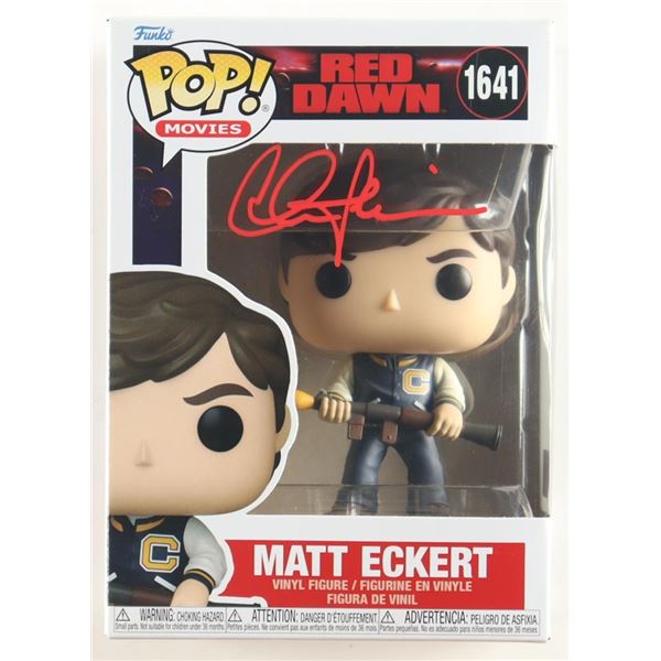 CHARLIE SHEEN SIGNED MATT ECKERT SIGNED RED DAWN FUNKO POP - SCHWARTZ COA
