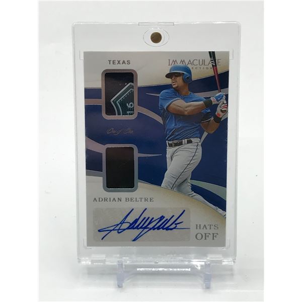 2020 PANINI IMMACULATE COLLECTION BASEBALL ADRIAN BELTRE SIGNED PATCH TRADING CARD 1/1