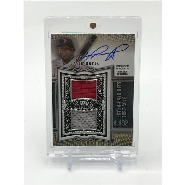2020 TOPPS STERLING SWINGS DAVID ORTIZ SIGNED DUAL PATCH TRADING CARD 16/26