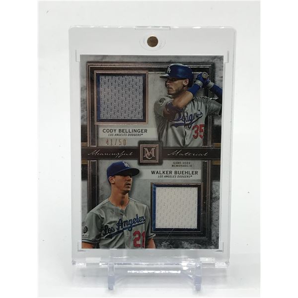 2020 TOPPS MEANINGFUL MATERIALS DUAL PATCH TRADING CARD BELLINGER & BUEHLER 41/50