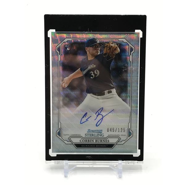 2019 TOPPS BOWMAN STERLING  CORBIN BURNES SIGNED TRADING CARD 45/125
