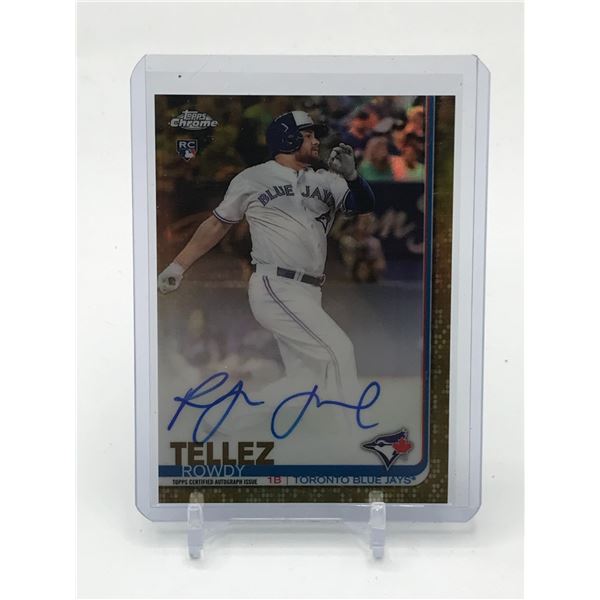 2010 TOPPS ROWDY TELLEZ SIGNED ROOKIE TRADING CARD 01/50