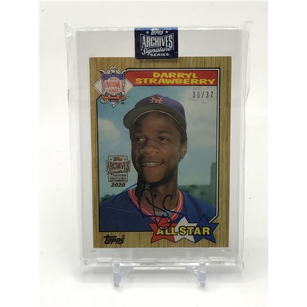 TOPPS ARCHIVE SIGNATURE SERIES DARRYL STRAWBERRY SIGNED TRADING CARD 30/37