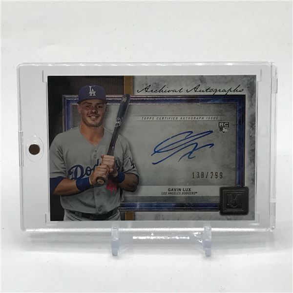 2020 TOPPS MUSEUM COLLECTION BASEBALL GAVIN LUX SIGNED ROOKIE TRADING CARD 138/299