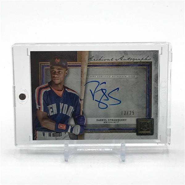 2020 TOPPS DARRYL STRAWBERRY SIGNED TRADING CARD 13/25