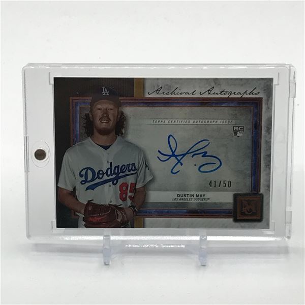 2020 TOPPS MUSEUM COLLECTION BASEBALL DUSTIN MAY SIGNED TRADING CARD 41/50