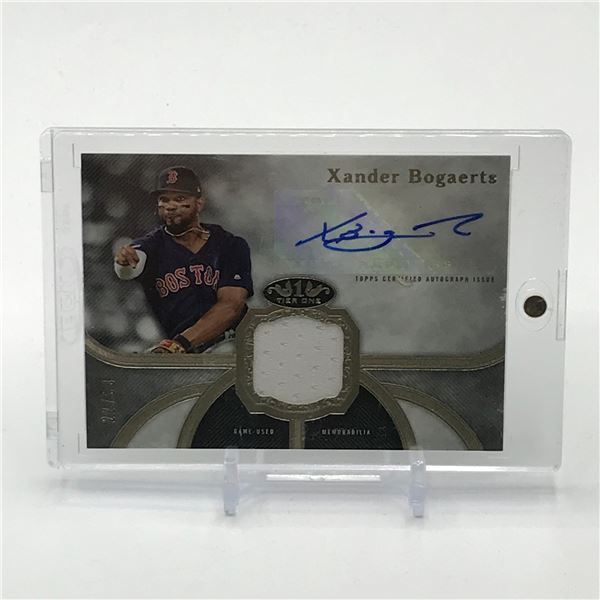 2020 TOPPS TIER 1 XANDER BOGAERTS SIGNED PATCH TRADING CARD