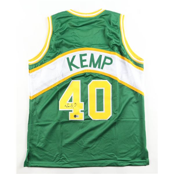 SHAWN KEMP SIGNED SEATTLE SUPERSONICS BASKETBALL JERSEY (BECKETT COA)
