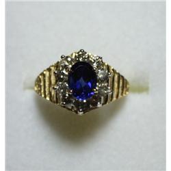 Sapphire & Diamond Ring  - 2.2 Carat Total Weight