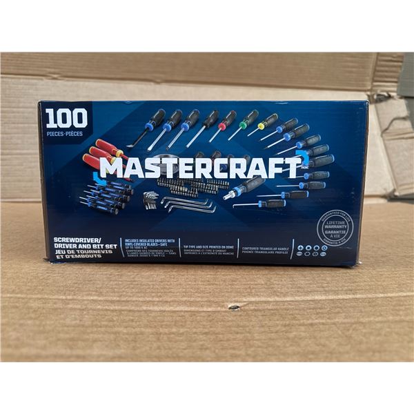 NEW Mastercraft 100-Piece Screwdriver, Bit & Hex Key Set