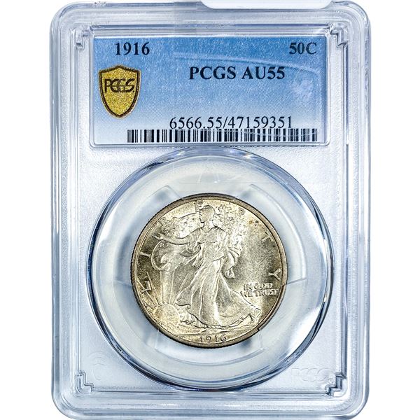 1916 Walking Liberty Half Dollar PCGS AU55