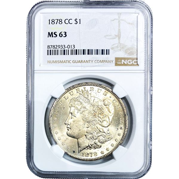 1878-CC Morgan Silver Dollar NGC MS63