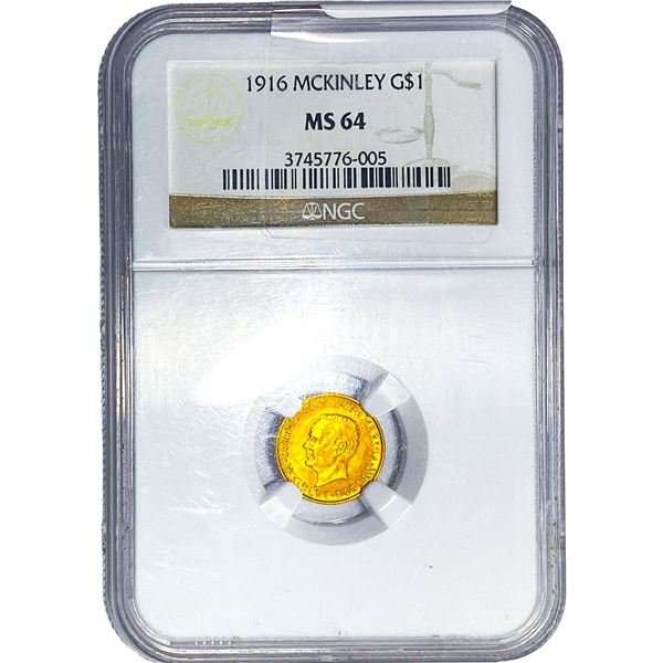1916 McKinley Rare Gold Dollar NGC MS64