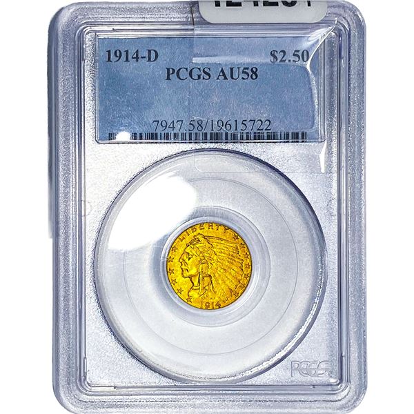 1914-D $2.50 Gold Quarter Eagle PCGS AU58