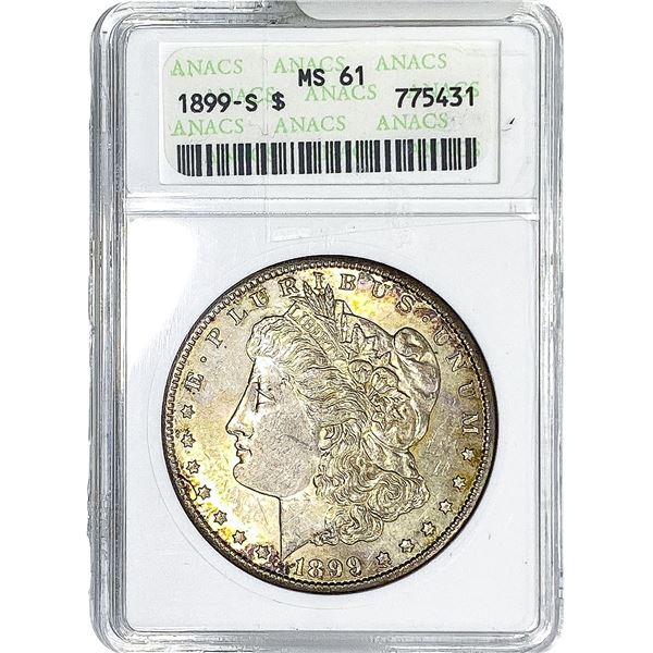 1899-S Morgan Silver Dollar ANACS MS61