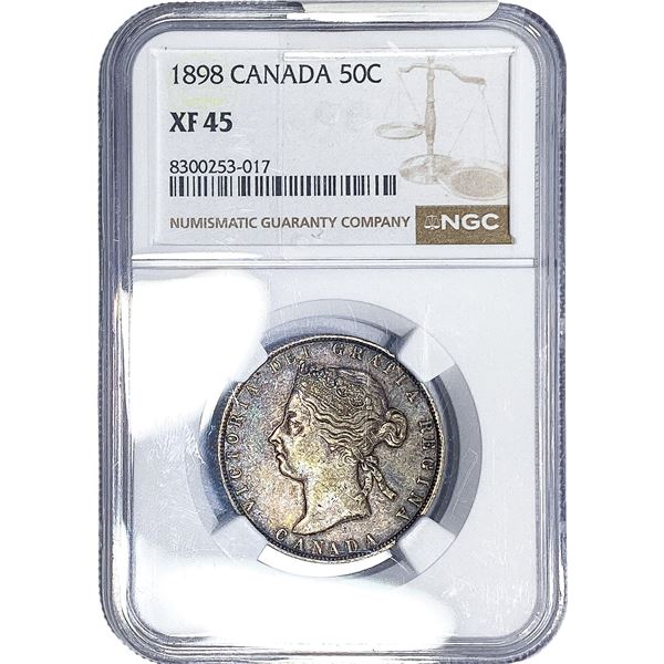 1898 Canada Silver 50C NGC XF45