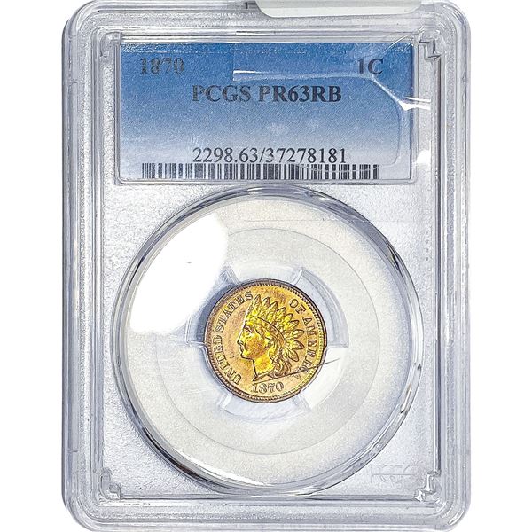 1870 Indian Head Cent PCGS PR63 RB