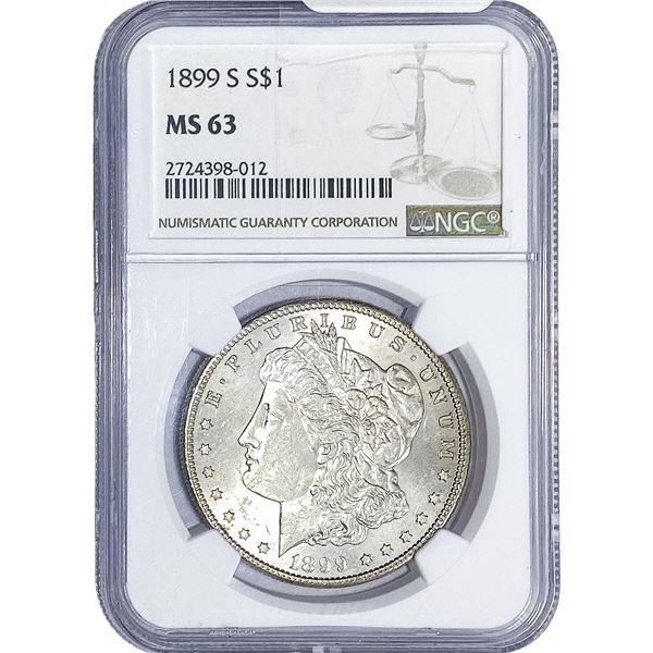 1899-S Morgan Silver Dollar NGC MS63