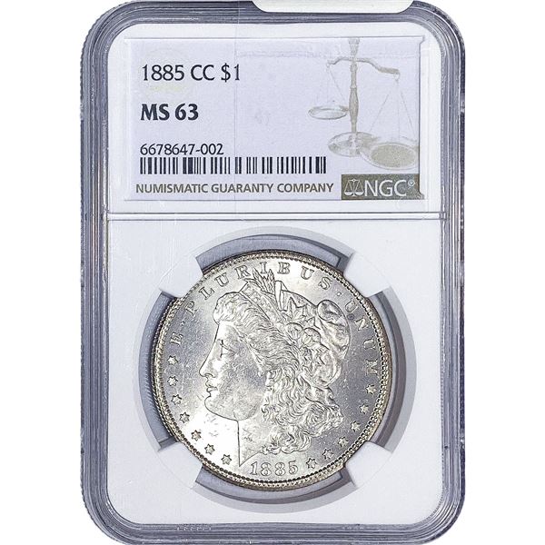 1885-CC Morgan Silver Dollar NGC MS63