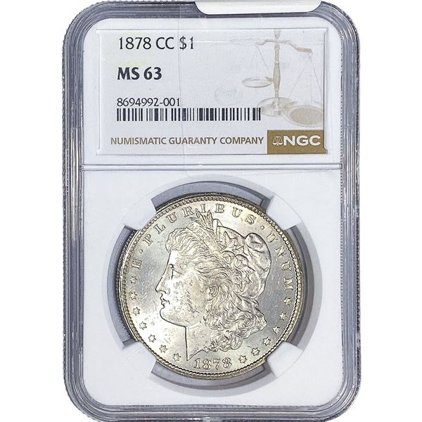 1878-CC Morgan Silver Dollar NGC MS63