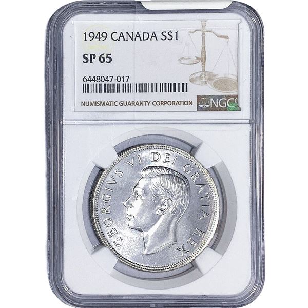 1949 Canada Silver Dollar - George VI NGC SP65