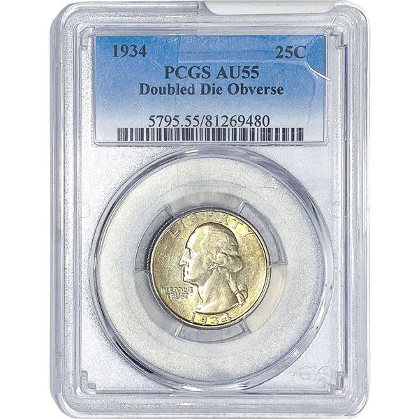 1934 Washington Silver Quarter PCGS AU55 DDO