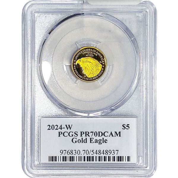 2024-W 1/10oz $5 Gold Eagle PCGS PR70 Ultra Cameo