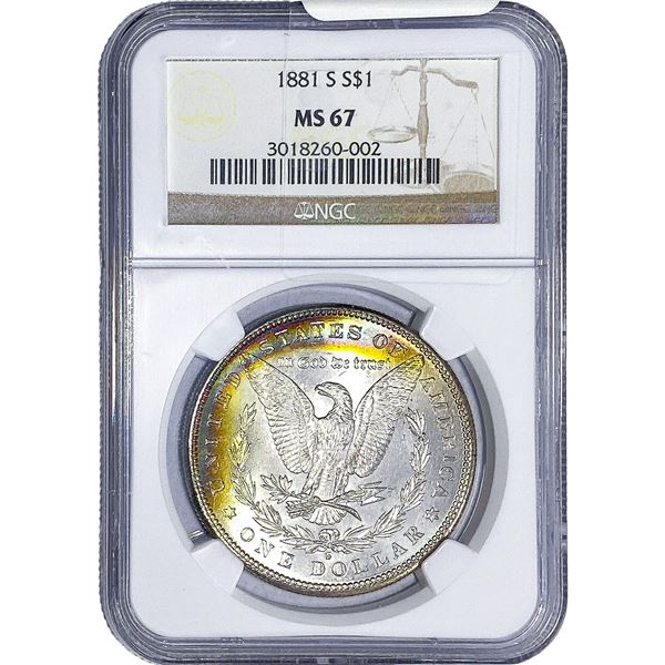 1881-S Morgan Silver Dollar NGC MS67
