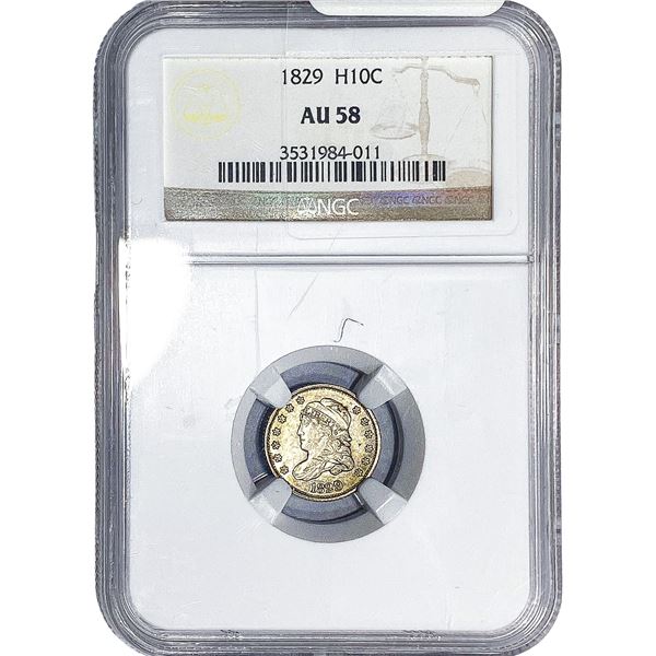 1829 Capped Bust Half Dime NGC AU58