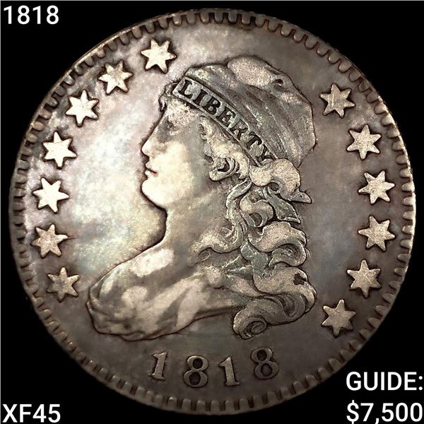 1818 Capped Bust Quarter NEARLY UNCIRCULATED