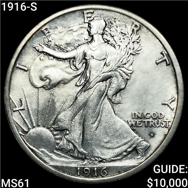 1916-S Walking Liberty Half Dollar UNCIRCULATED