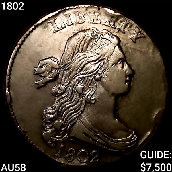 1802 Draped Bust Large Cent CHOICE AU