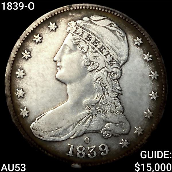 1839-O Capped Bust Half Dollar CLOSELY UNCIRCULATED