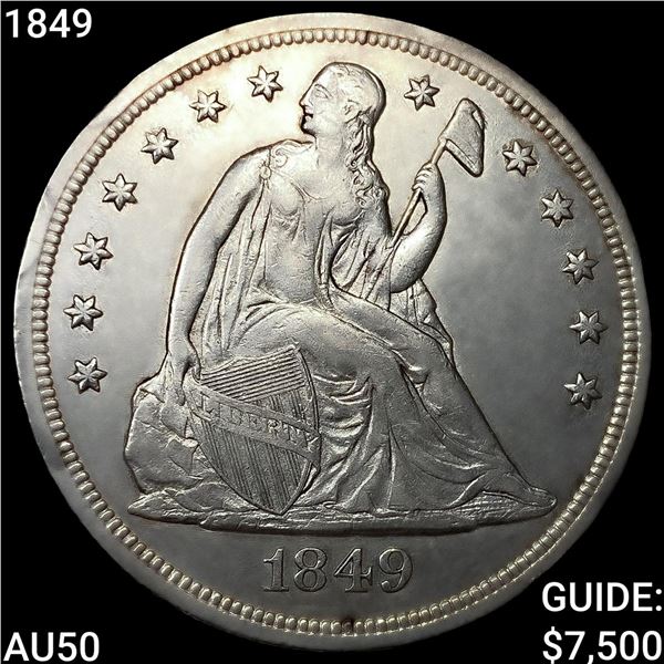 1849 Seated Liberty Dollar CLOSELY UNCIRCULATED