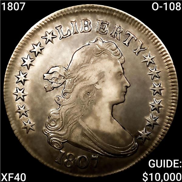 1807 O-108 Draped Bust Half Dollar NEARLY UNCIRCULATED