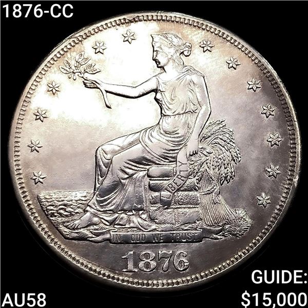 1876-CC Silver Trade Dollar CHOICE AU