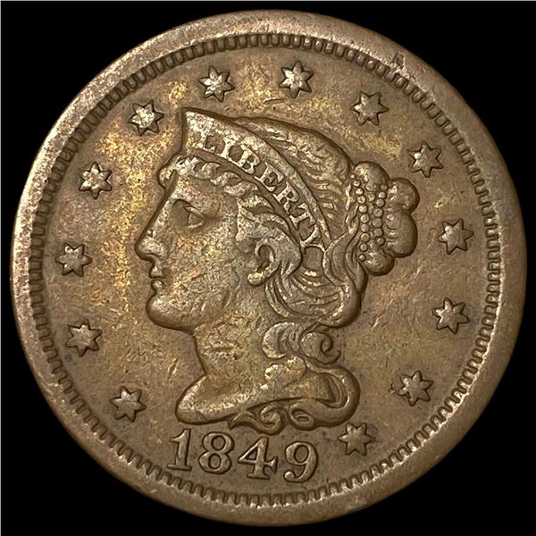 1849 Braided Hair Large Cent CLOSELY UNCIRCULATED