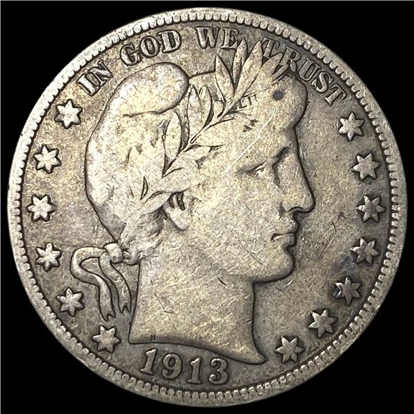 1913 Silver Barber Half Dollar LIGHTLY CIRCULATED