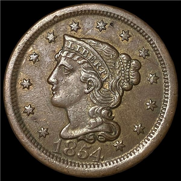 1854 Braided Hair Large Cent CLOSELY UNCIRCULATED