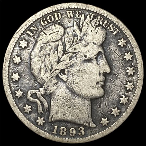 1893-S Silver Barber Half Dollar LIGHTLY CIRCULATED