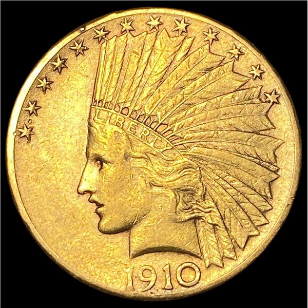 1910-S $10 Indian Head Eagle Gold Coin CLOSELY UNCIRCULATED