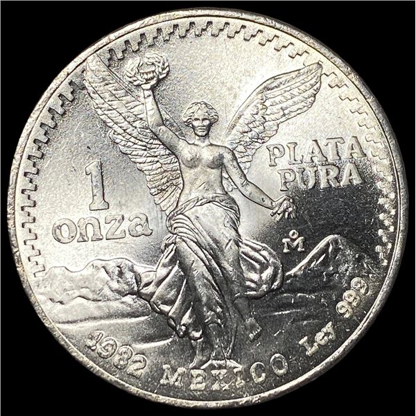 1982 Mexico Silver 1 Onza Libertad SUPERB GEM BU