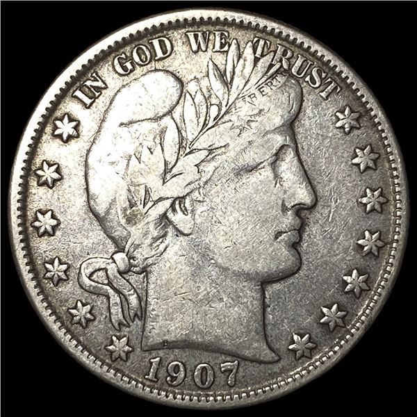 1907-O Silver Barber Half Dollar LIGHTLY CIRCULATED